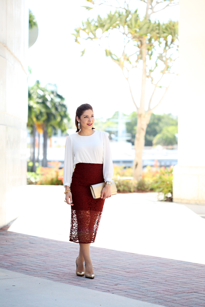wedding guest skirt outfit