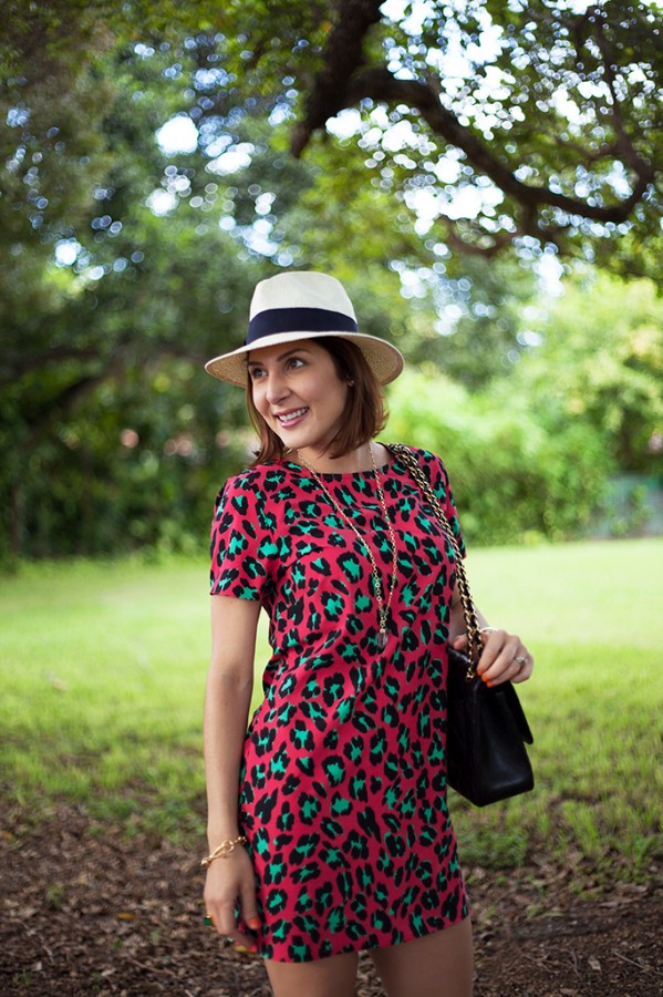 10-12-15 Blame it on Mei Fall 2015 SheIn loapard dress JCrew panama hat Fashion Blog Blogger Henri Bendel ring Tiffany T bracelet JewelMint necklace Chanel Classic Flap Zara sandals