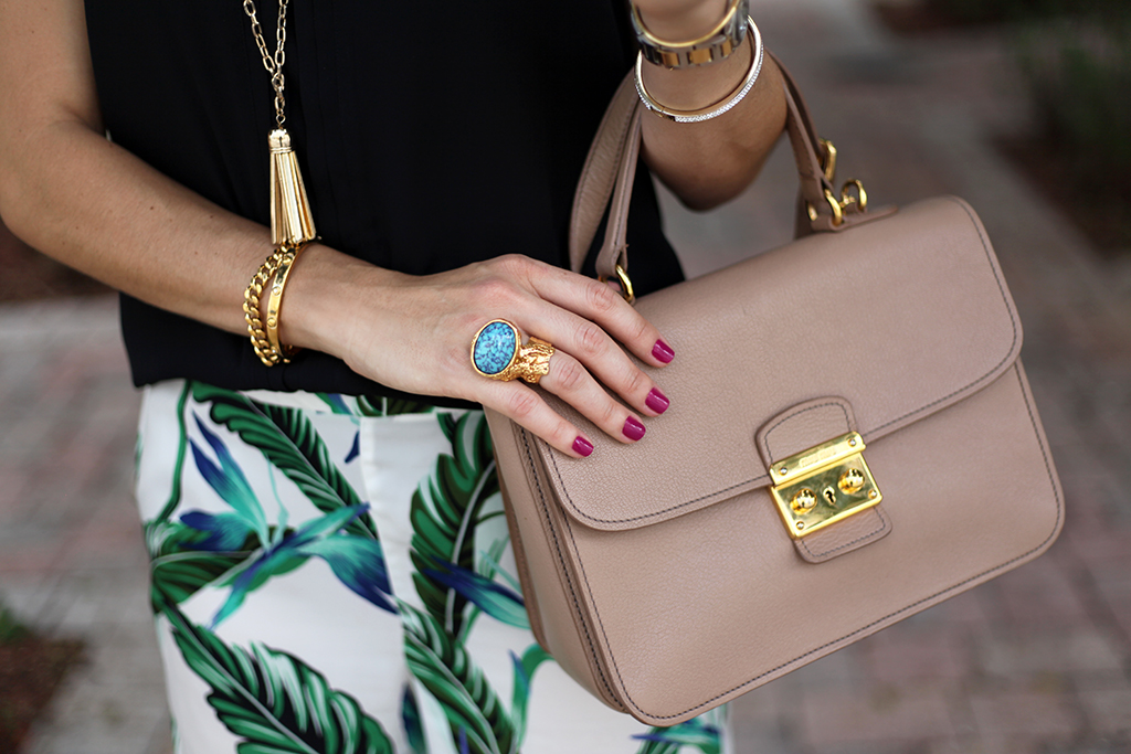 Blame it on Mei Zara Palm Tree Fall 2015 Nordstrom Top Fashion Blogger Henri Bendel Tiffany T bracelet Cartier Ballon Bleu Louis Vuitton sunglasses Miu Miu MIchael Kors Baublebar