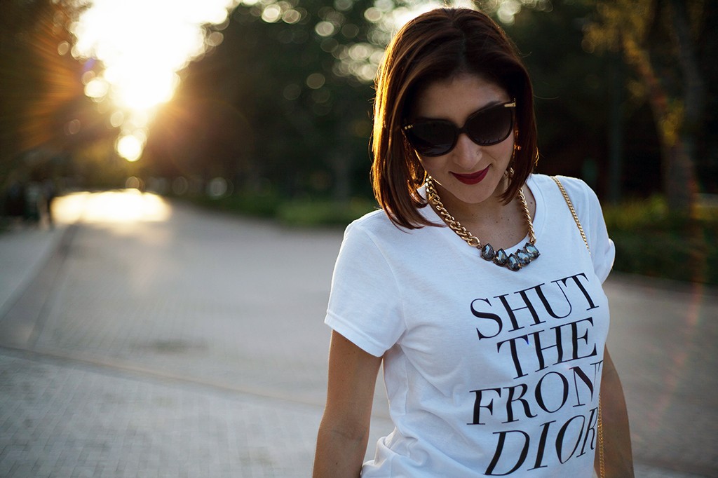 10-7-15 Blame it on Mei Fall 2015 TJ Designs tshirt Nordstrom olive green Fashion Blogger Henri Bendel Tiffany bracelet Chloe Drew Leapord YSL ring Christian Louboutin pumps