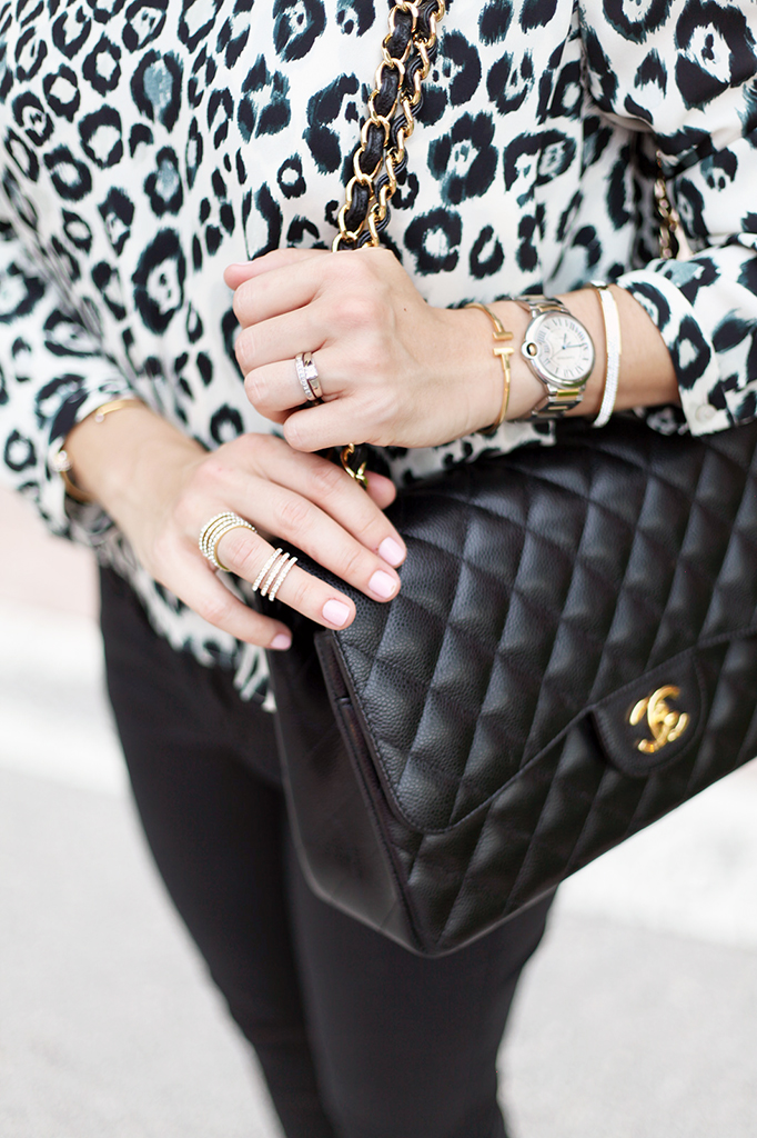 11-16-15 Blame it on Mei Miami Fashion Blogger Fall 2015 Leopard Blouse Chanel Classic Suade Sandals Cartier Ballon Bleu Henri Bendel Floppy Black Hat-9-1024