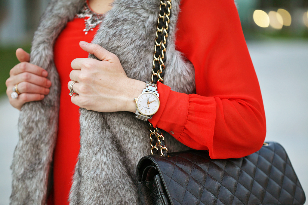 Blame-it-on-Mei-Miami-Fashion-Blogger-2016-Faux-Fur-Vest-Embellised-Blouse-White-Ripped-Denim-Baublebar-Ascher-Drops-Montblanc-Timewalker-Chanel-Classic-Valentino-Rockstud-Sandal