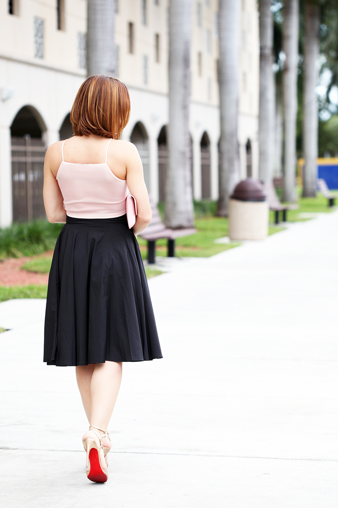 2-5-16-Blame-it-on-Mei-Fashion-Blogger-2016-Valentine-Day-Inspiration-Idea-Rose-Quartz-Blush-Crop-Top-Pleated-Skirt-Tory-Burch-Clutch-Pearl-Necklace-Louboutin-Metallic-Gold-Sandals-MiuMiu-Sunglasses
