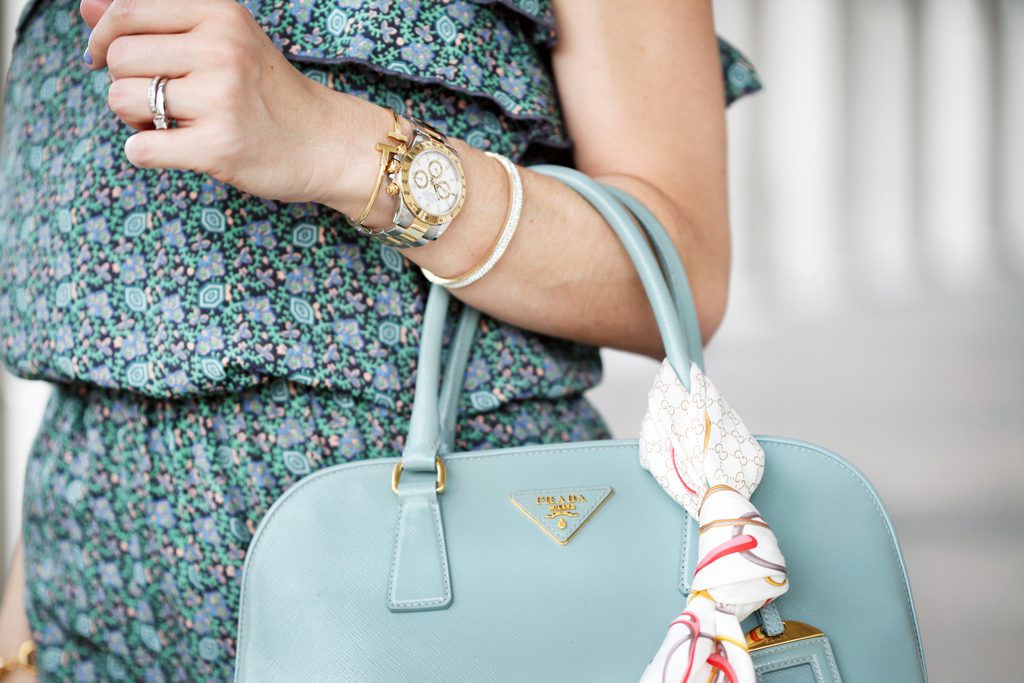 Blame-it-on-Mei-Miami-Fashion-Blogger-2016-Spring-Outfit-Look-Floral-Jumpsuit-Blue-Prada-Floppy-Hat-Stecy-Sandals-Rolex-Tiffany-T-Wire-Bracelet-Gucci-Handkerchief