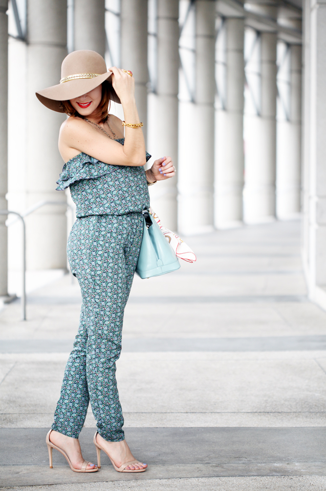 Blame-it-on-Mei-Miami-Fashion-Blogger-2016-Spring-Outfit-Look-Floral-Jumpsuit-Blue-Prada-Floppy-Hat-Stecy-Sandals-Rolex-Tiffany-T-Wire-Bracelet-Gucci-Handkerchief