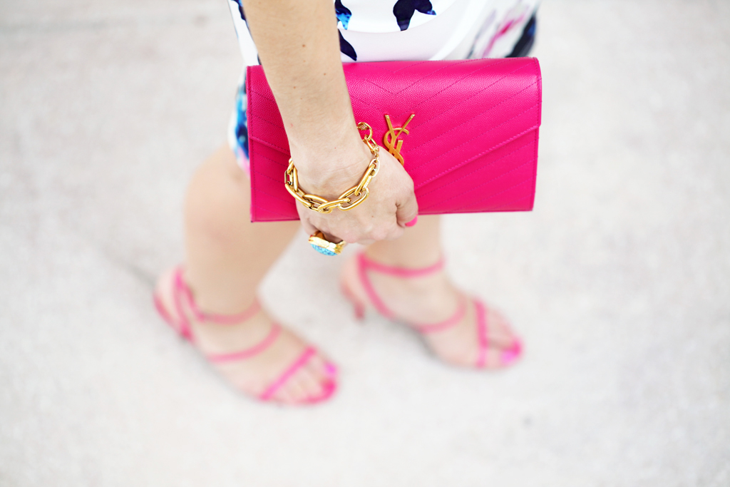 Blame-it-on-Mei-Miami-Fashion-Blogger-2016-Summer-Outfit-Shein-Floral-Dres-Blahnik-Didi-Sandals-YSL-Fuscia-Clutch-Baublubar-Flower-Geranium-Earrings