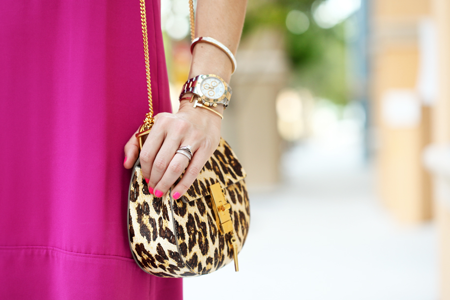 Blame-it-on-Mei-Miami-Fashion-Blogger-2016-Summer-Outfit-Pink-Shift-Dress-Valentino-Rockstud-Sandals-Chloe-Drew-Leopard-Clutch-Tassel-Earrings-Panama-Hat