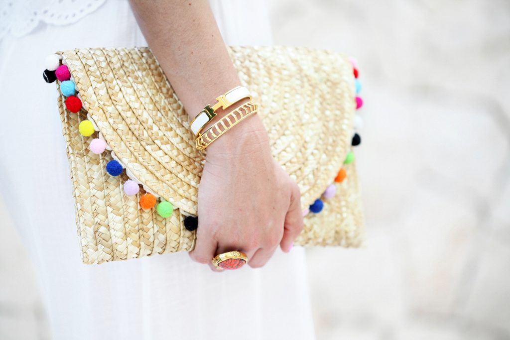 Blame-it-on-Mei-Miami-Fashion-Blogger-2016-Summer-Look-Tiered-Embroidered-Long-White-Linen-Dress-Pom-Pom-Straw-Clutch-Tassel-Wedges-Secrets-Maroma-Riviera-Maya