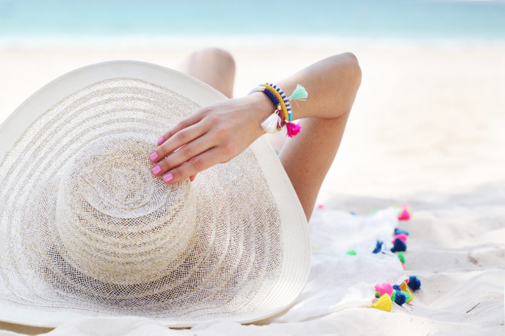 Blame-it-on-Mei-Miami-Fashion-Blogger-2016-Summer-Look-Palm-Print-Swimsuit-One-Piece-Tassel-Cover-Up-Sarong-Floppy-Beach-Hat-Pom-Pom-Bag-Secrets-Maroma-Riviera-Maya-Tropical-Destination