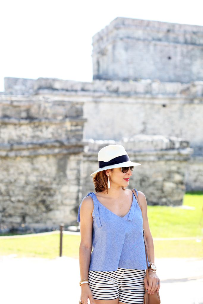 Blame-it-on-Mei-Miami-Fashion-Blogger-2016-Summer-Look-Off-The-Shoulder-Swimsuit-Black-Swimsuit-Animal-Print-Cover-Up-Floppy-Beach-Hat-Secrets-Maroma-Riviera-Maya