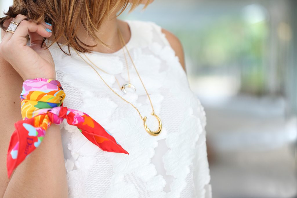 Blame-it-on-Mei-Miami-Fashion-Blogger-2016-Nordstrom-Sale-#Nsale-Lace-Top-Light-Wash-Jeans-Summer-Look-Stella-&-Dot-Luna-Double-Horn-Pendant-Celine-Luggage-Red-Louboutin-Gold-Scarf-As-Bracelet