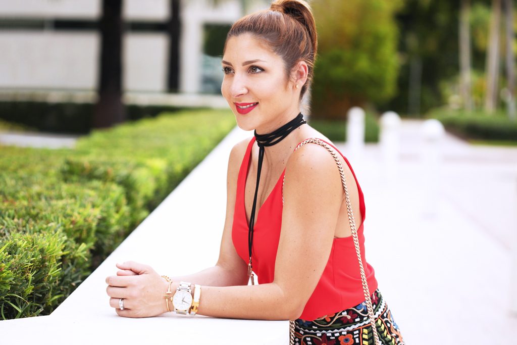 Blame-it-on-Mei-Miami-Fashion-Blogger-Swim-Week-2016-Summer-Look-Embroidered-Floral-Mini-Skirt-Choker-Valentino-Rockstud-Sandals-Hermes-H-bracelet-Gucci-Soho-Crossbody