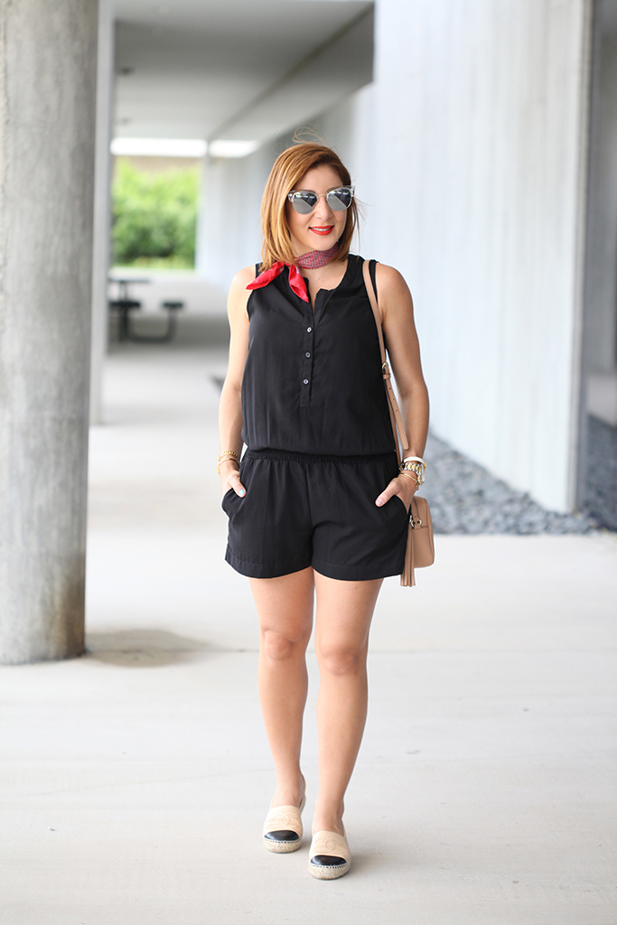 blame-it-on-mei-miami-fashion-blogger-2016-u-by-kotex-power-to-the-period-project-black-romper-neck-scarf-gucci-soho-chanel-espadrilles-quay-avalon-casual-look-comfortable-outfit