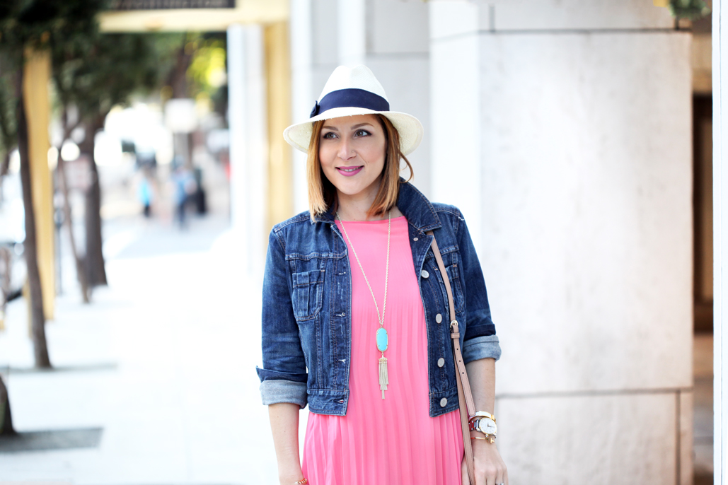 Blame-it-on-Mei-Miami-Fashion-Travel-Blogger-San-Francisco-2016-Chicwish-Long-Pleated-Chiffon-Dress-Panama-Hat-Denim-Jacket-Gold-Sandals-Gucci-Soho-Disco-Travel-Outfit-Look