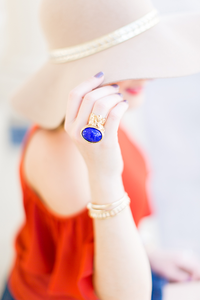 -Blame-it-on-Mei-Miami-Fashion-Blogger-2016-Cold-Shoulder-Top-Denim-Skirt-Floppy-Hat-Transition-To-Fall-Look-Casual-Outfit-LV-Favorite-PM-Valentino-City-Sandal-Metallic