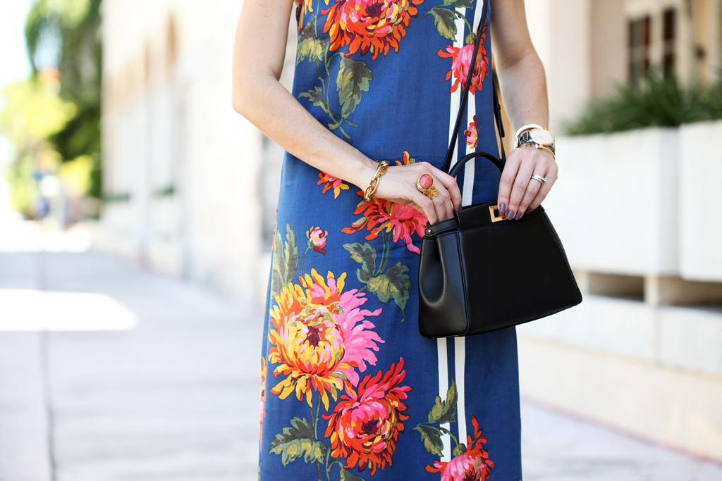 Bright Bold Florals: Midi Dress + Studded Sandals - Blame it on Mei ...