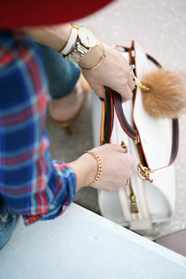 Blame-it-on-Mei-Miami-Fashion-Blogger-2016-Plaid-Long-Sleeve-Distressed-Denim-Jeans-Mules-Coach-Rogue-Red-Hat-Casual-Fall-Oufit-Autumn-Look