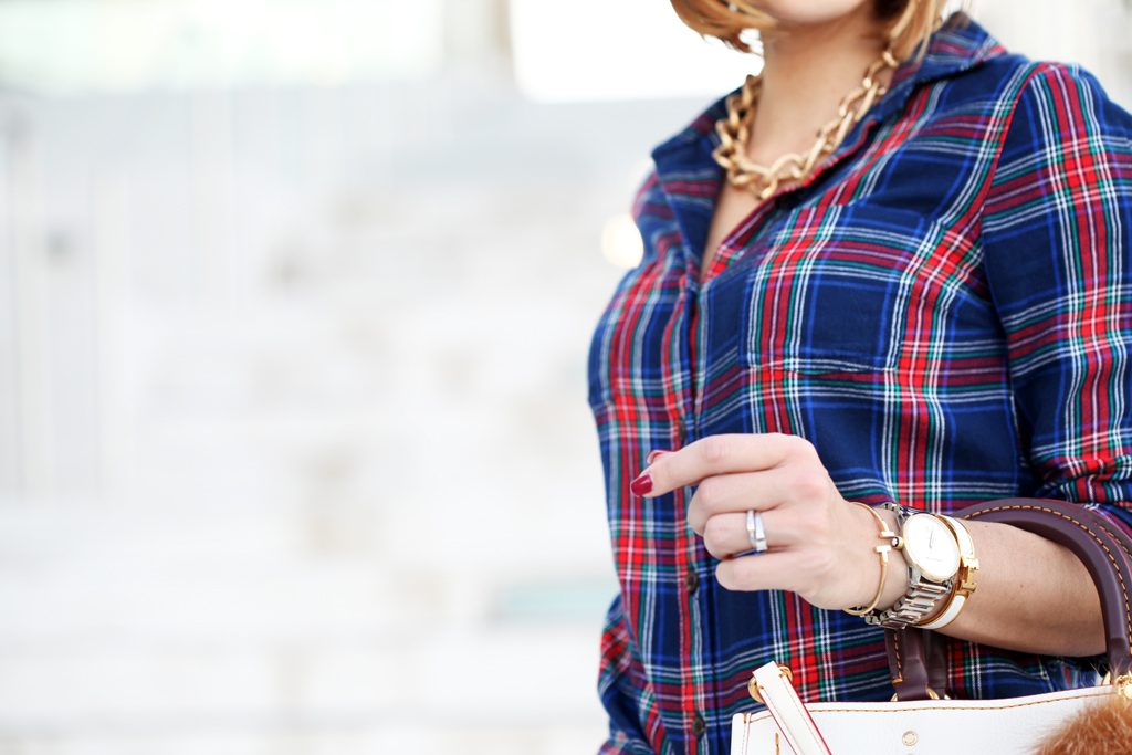 Blame-it-on-Mei-Miami-Fashion-Blogger-2016-Plaid-Long-Sleeve-Distressed-Denim-Jeans-Mules-Coach-Rogue-Red-Hat-Casual-Fall-Oufit-Autumn-Look