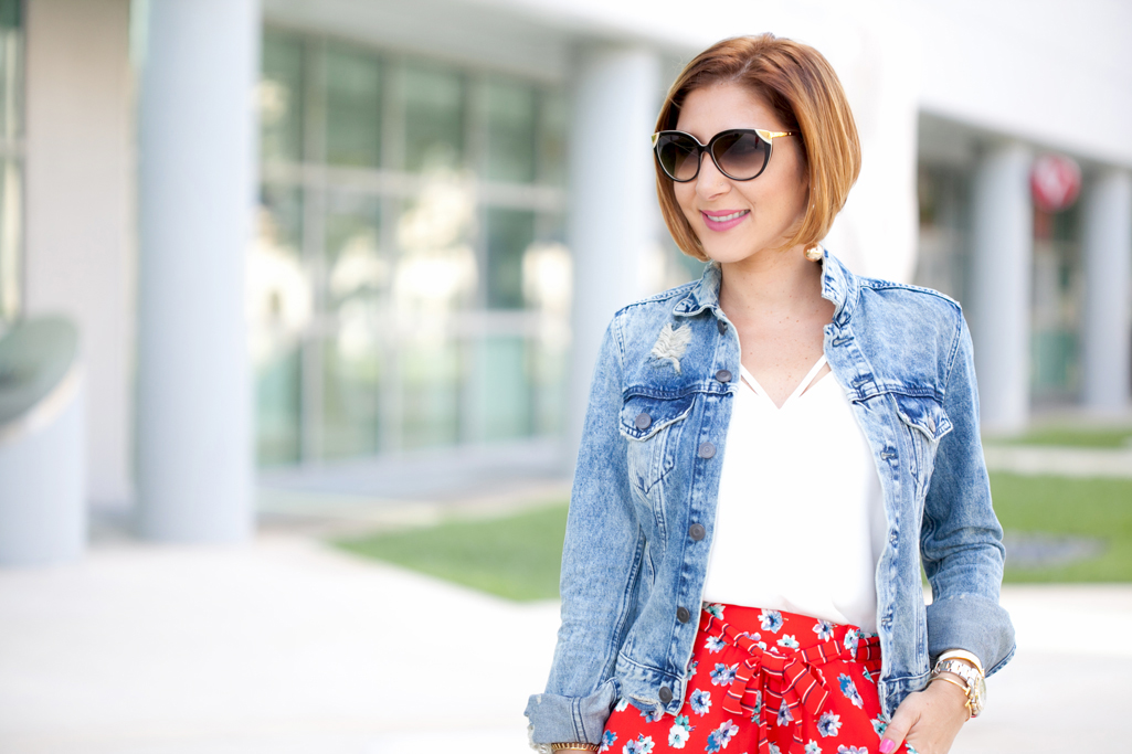 Blame it on Mei, @blameitonmei, Miami Fashion Blogger, Summer Shorts with Distressed Denim Jacket