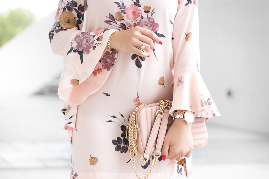 Blame it on Mei, @blameitonmei, Miami Fashion Blogger, Summer Look, Cutout Floral Dress, Ruffle Sleeves
