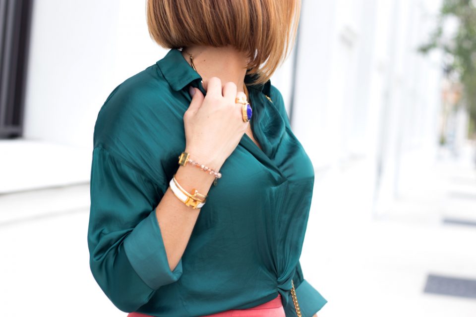 Bronze Have More Fun: Satin Midi Skirt + Studded Sandals - Blame it on Mei | Miami Mom Blogger ...