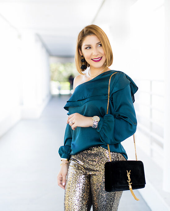 Blame it on Mei, @blameitonmei, Miami Fashion Blogger, Holiday Look, How To Wear Style Sequin Leggings Pants