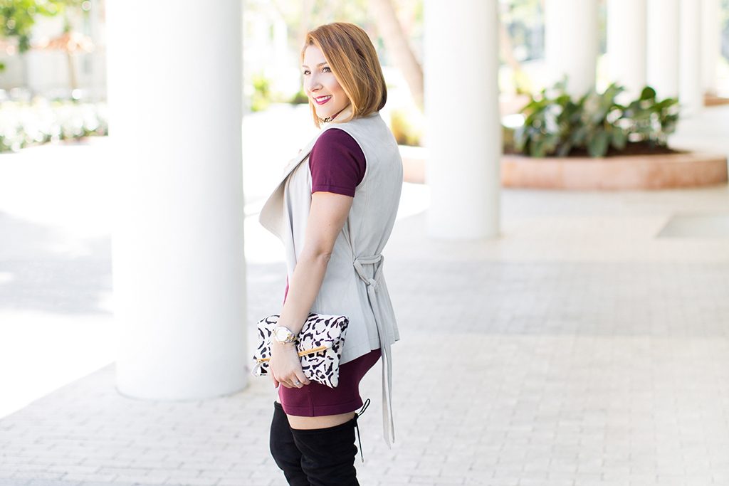 Blame it on Mei, @blameitonmei, Miami Fashion Blogger, Fall Outfit, Mock Neck Dress, Over The Knee Boots