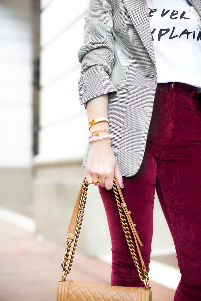 Blame it on Mei, @blameitonmei, Miami Fashion Blogger, How To Wear Graphic T Shirt Checked Blazer