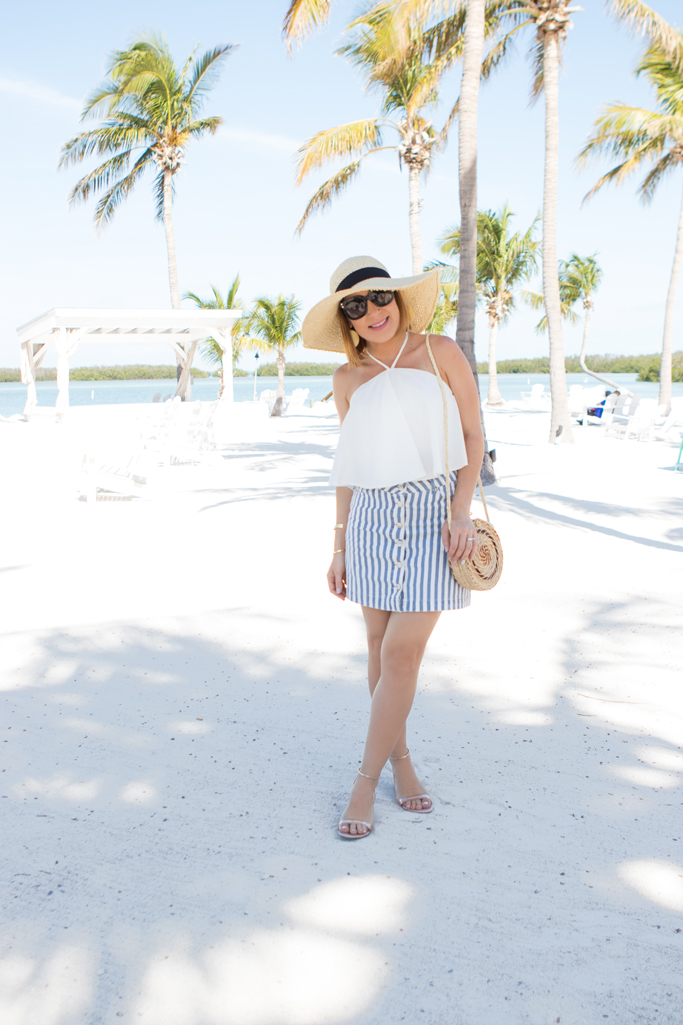 Coastal Craze in Islamorada: Stripe Mini Skirt + Halter Flowy Top ...