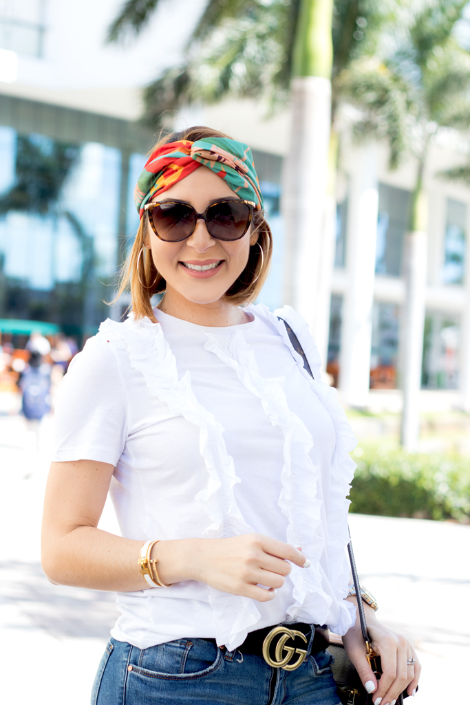 Blame it on Mei, @blameitonmei, Miami Fashion Blogger, Ruffle Top, Spring Casual Look Outfit