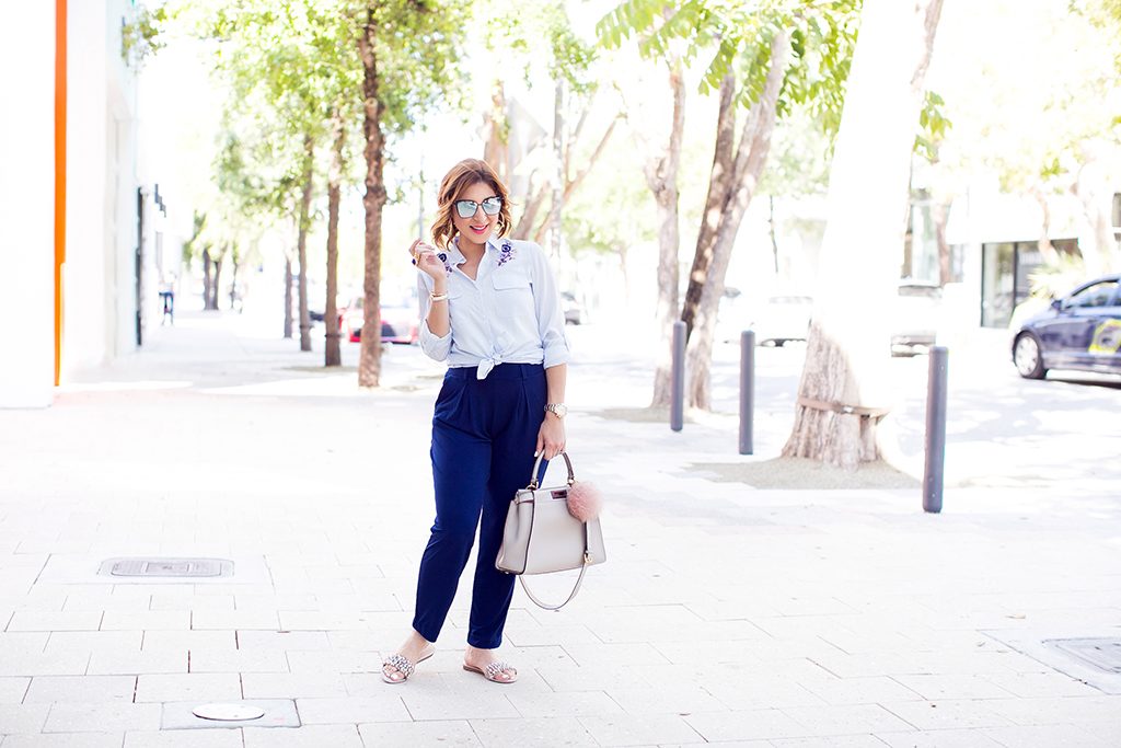 Blame it on Mei, @blameitonmei, Miami Fashion Blogger, Stripe Top Jersey Pants