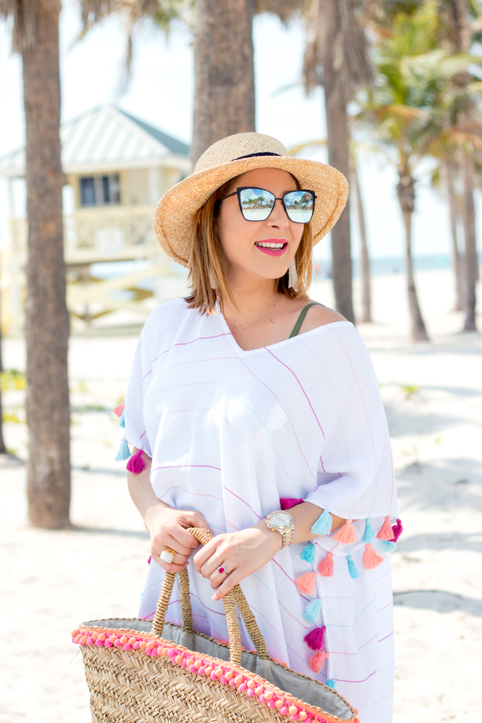 Blame it on Mei, @blameitonmei, Miami Fashion Blogger, Palm Print One Piece Swimsuit, Swimwear Look, Beach look