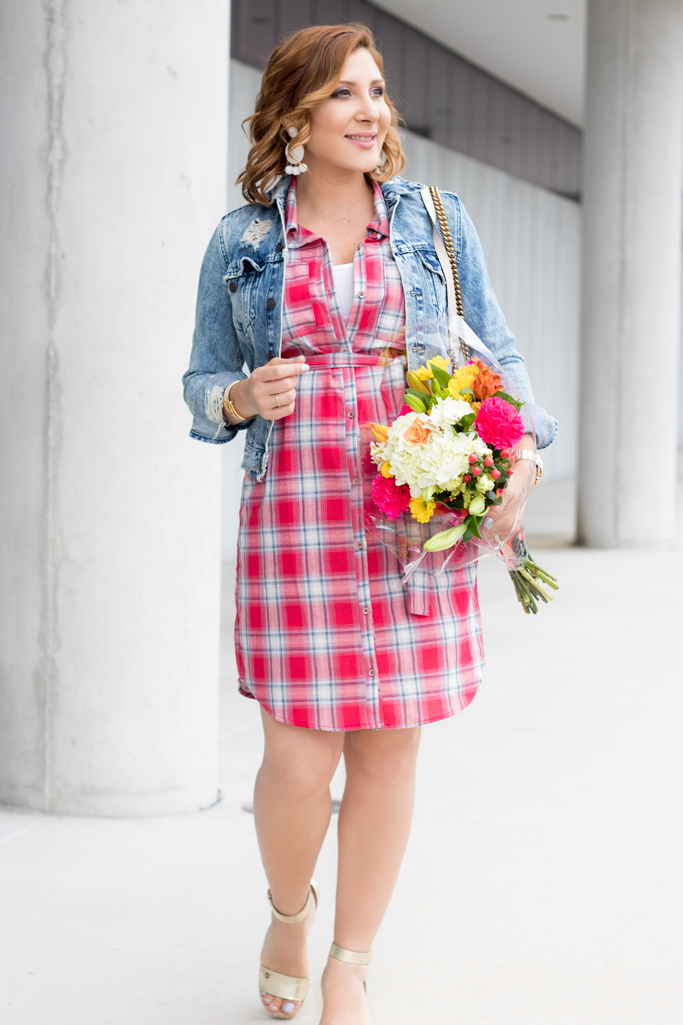 Blame it on Mei, @blameitonmei, Miami Fashion Blogger, Plaid Shirt Dress, Maternity Look