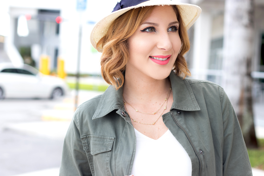 Blame it on Mei, @blameitonmei, Miami Fashion Blogger, Utility Jacket Crochet Eyelet Mini Skirt