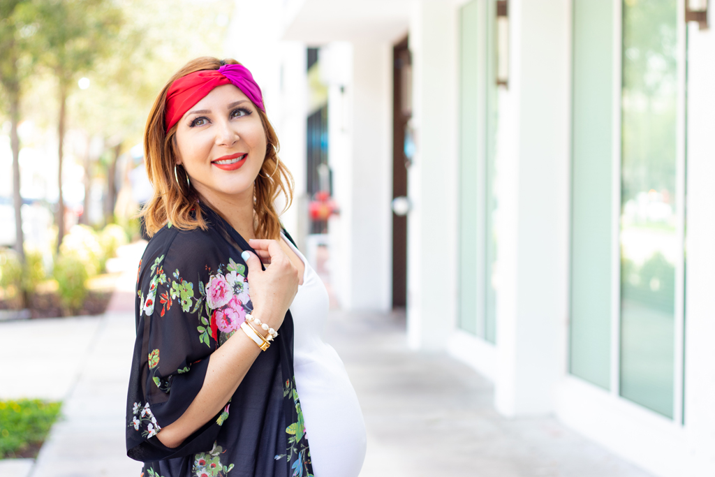 Blame it on Mei, @blameitonmei, Miami Fashion Blogger ,How To Wear A Headband, Maternity Look Outfit