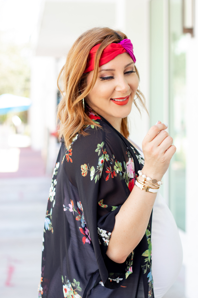 Blame it on Mei, @blameitonmei, Miami Fashion Blogger ,How To Wear A Headband, Maternity Look Outfit