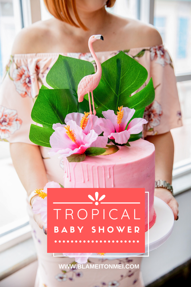 Blame it on Mei, @blameitonmei, Miami Fashion Mom Blogger, flamingo tropical baby shower theme