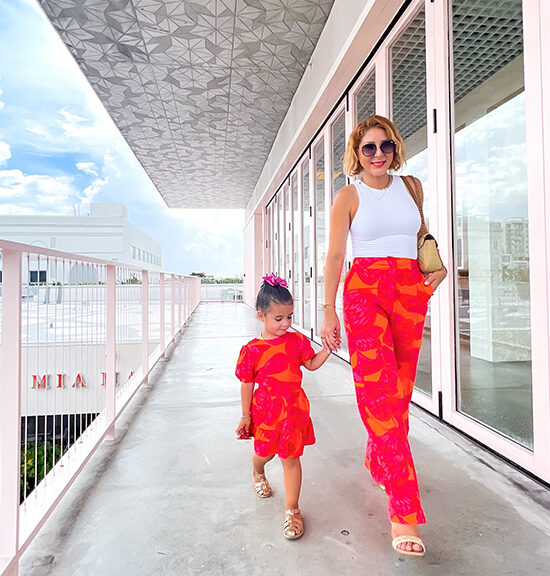 Blame it on Mei Miami Fashion Mom Blogger Matching mommy me outfits what to do Miami Design District with kids